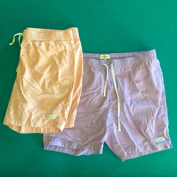 Modern Amusement swim trunks size L colors salmon pink and soft purple - Picture 1 of 5